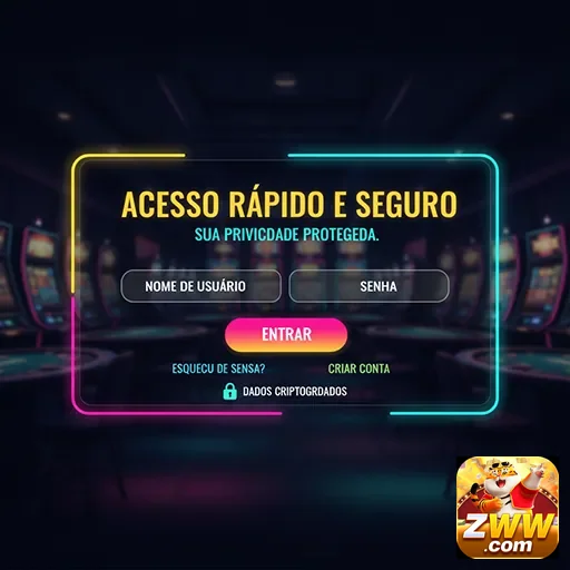 Tela inicial do aplicativo zww com login seguro.