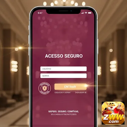 zww exibe tela de login VIP com acesso seguro em cassino.