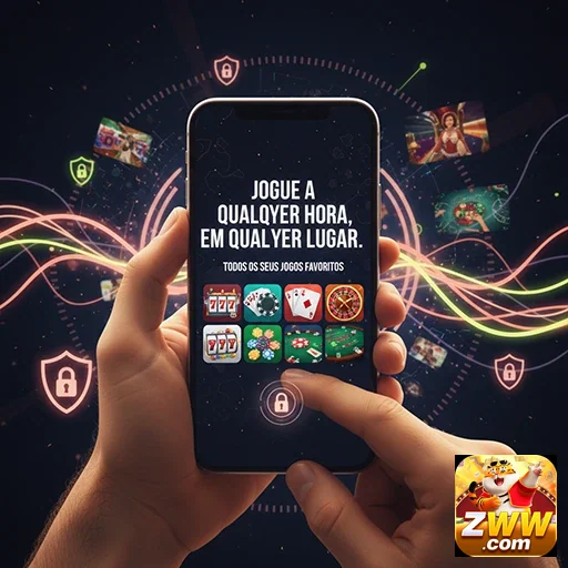 Usuário jogando no app zww com jogos de cassino visíveis.