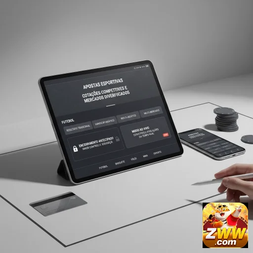 Apostador usando tablet para acessar serviços VIP no zww.