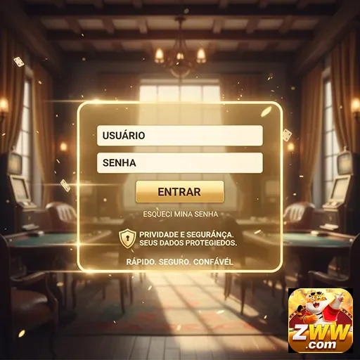 Tela de login da zww para acesso aos serviços VIP.