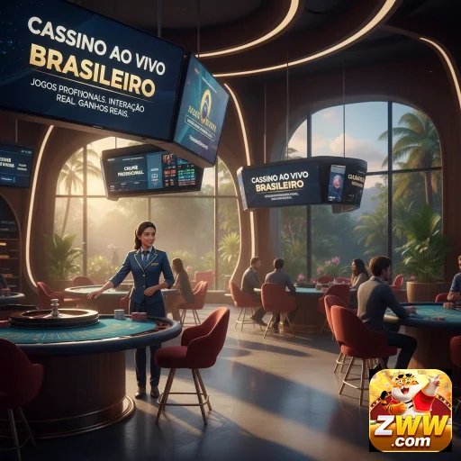 Ambiente de cassino ao vivo no zww, destacando serviços VIP.