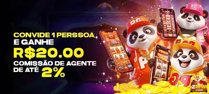 Pandas animados promovem convites na plataforma zww.