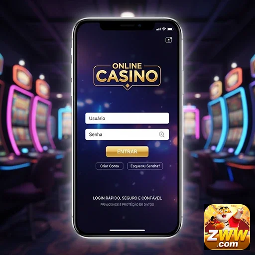 Tela de login da plataforma zww para jogos VIP online.
