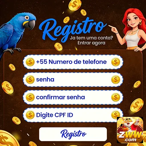 Tela de registro do zww com campos de cadastro.