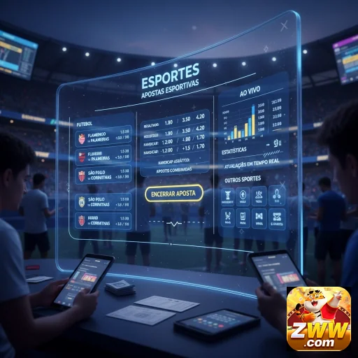 zww exibe painel de apostas esportivas em evento ao vivo.