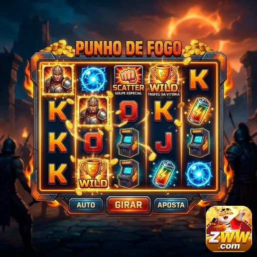 Interface do slot 'Punho de Fogo' no zww mostrando símbolos.