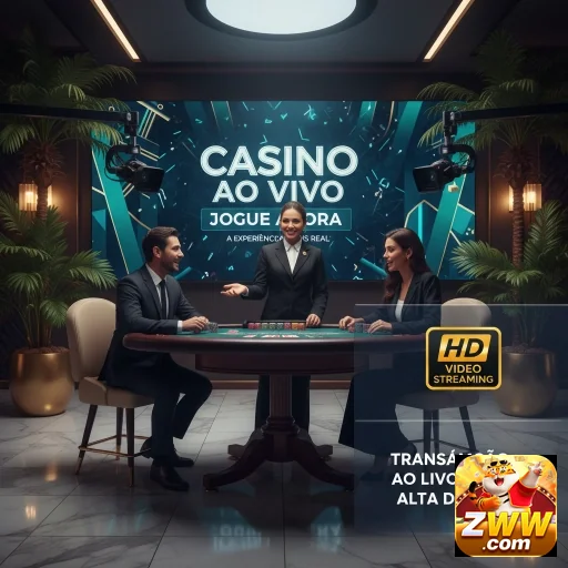 Jogadores em um cassino ao vivo da zww com dealer.